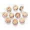 Brass Rhinestone Beads, Rondelle, Straight Flange, Crystal, Golden, 7.5~8x3~3.5mm, Hole: 2mm