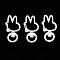 Spray Painted Eco-Friendly Alloy Swivel Snap Hooks Clasps, Cadmium Free & Nickel Free & Lead Free, Rabbit, White, 36x18x6.5mm, Hole: 5x9mm