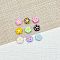 Baking Paint Alloy Enamel Beads, Mixed Color, Flower, 11.5x12x4mm, Hole: 1.6mm, 9pcs/set