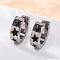304 Stainless Steel with Enamel Earrings, Manual Polishing, Star, 13x4mm