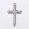 Tarnish Resistant 304 Stainless Steel Pendants, Cross, Stainless Steel Color, 42.5x26x4mm, Hole: 2.5mm