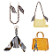 Purse Accessories Sets, including Leopard Print Polyester Silk Bag Straps and PU Leather Tassels Keychain, Mixed Color, Straps: 52.5cm, Keychain: 27cm, 2pcs/set