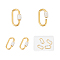 4Pcs 304 Stainless Steel Screw Carabiner Lock Charms, with Handmade Polymer Clay Rhinestone, Golden, 21x10x2mm