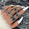 8Pcs 8 Style Alloy Enamel Finger Rings Set, Crown Stackable Rings, Black, Inner Diameter: 16~18mm, 1Pc/style