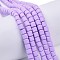 Polymer Clay Bead Strands, Column, Medium Orchid, 5~7x6mm, Hole: 1.5~2mm, about 61~69pcs/strand, 15.74 inch