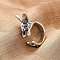 Zinc Alloy Open Cuff Rings for Women, Rabbit, Antique Silver, Inner Diameter: 15.5mm