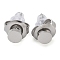 304 Stainless Steel Stud Earrings for Women, Stainless Steel Color, Flat Round, 4mm