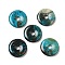 Natural Chrysocolla Pendants, Donut/Pi Disc Charms, 30~31x5.5~6.5mm, Hole: 6mm