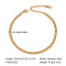 Fashion 3.7MM 304 Stainless Steel Twisted Chain Anklets for Women, Golden, 7-7/8 inch(200mm)