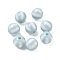 Opaque Acrylic Beads, Round with Stripe, Light Sky Blue, 11.5mm, Hole: 3mm, 555pcs/500g