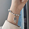 Alloy Turkiye Hamsa Hand Pendant Bracelets, Blue Evil Eye Beaded Jewelry for Women