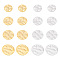 BENECREAT 48Pcs 8 Styles Brass Flat Round Links, 24K Real Gold Plated & 925 Silver Plated Twist Textured Connector Jewelry Findings for Bracelet Necklace Jewelry Making