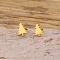304 Stainless Steel Stud Earrings, Golden, Tree, 8.5x7mm