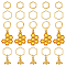 Bee & Honeycomb Zinc Alloy Enamel Pendant Locking Stitch Marker Sets, with Hexagon Ring Stitch Markers, Golden, 3.2~3.7cm, 22pcs/set, 2 sets/box