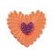 Opaque Acrylic Pendants, Heart, Coral, 37x39.5x4.5mm, Hole: 1.5mm