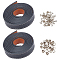 PU Leather Bag Straps, Flat, with Iron Decorative Rivets, Bag Replacement Accessories, Black, 120x0.95x0.3cm, 2pcs