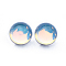 Transparent Glass Cabochons, Flat Back, Half Round/Dome, Crystal AB, 10x5.8~6mm