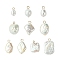 10Pcs 10 Styles Natural Baroque Keshi Pearl Pendants, with Brass Loops, Golden, Floral White, Mixed Shapes, 8~22mm, Hole: 1.6~2mm, 1pc/style