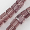 Glass Bead Strands, Faceted, Cube, Old Rose, 4~5x4~5x4~5mm, Hole: 1mm, 98~100pcs/strand, 40~43cm