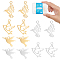 36Pcs 6 Style 304 Stainless Steel Charms, Laser Cut, Mixed Shapes, Golden & Stainless Steel Color, 13~15x9.5~11.5x1.1mm, Hole: 1.4mm, 6pcs/style