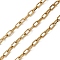 304 Stainless Steel Cable Chains, Ion Plating(IP), Soldered, with Spool, Golden, 5.5x3x1mm