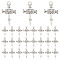 60Pcs Tibetan Style Alloy Pendants, Cross Charms, Antique Silver, 34.5x20.5x5mm, Hole: 2.3mm