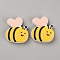 Silicone Beads, Bees, Yellow, 30.5x27x8.5mm, Hole: 3mm