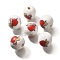 Valentine's Day Element Printed Wood Beads, Round, WhiteSmoke, 16mm, Hole: 4mm