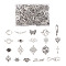 200Pcs 20 Styles Tibetan Style Alloy Links Connectors, Mixed Shapes, Antique Silver, 10pcs/style