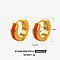 304 Stainless Steel Enamel Hoop Earrings, Golden, Orange Red, 13mm