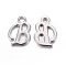 Platinum Plated Alloy Letter Pendants, Rack Plating, Letter.B, 13x10x2mm, Hole: 1.5mm