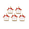 Rack Plating Alloy Enamel Charms, Cadmium Free & Nickel Free & Lead Free, Light Gold, Christmas Gift, White, 16x15x4mm, Hole: 1.8mm