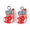 Christmas Theme Opaque Resin Pendants, with Platinum Iron Loop, Christmas Socking, 17x12x6mm, Hole: 1.8mm