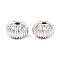 Brass Beads, Corrugated Rondelle, Rack Plating, Long-Lasting Plated, Lead Free & Cadmium Free, Platinum, 11x7mm, Hole: 2.3mm