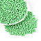 Baking Paint Glass Seed Beads, Barrel, Medium Spring Green, 4~4.5x3~3.5mm, Hole: 0.8~0.9mm, about 6080pcs/pound