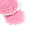 6/0 Transparent Inside Colours Glass Seed Beads, Rondelle, Round Hole, Hot Pink, 4x3mm, Hole: 1.2~1.5mm, about 6080pcs/pound
