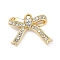 Alloy Rhinestone Pendants, Bowknot Charms, UV Plating, Golden, 16.5x21.5x4.3mm, Hole: 1.8mm