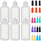 Plastic Glue Bottles, with Replaceable Plastic Glue Liquid Container, Bottle Stoppers, Plastic Fluid Precision Blunt Needle Dispense Tips, Mixed Color, 10.8x4.3cm, Capacity: 100ml