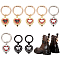 8Pcs 4 Styles Heart with Butterfly Alloy Enamel Shoe Charms, with Zinc Alloy Spring Gate Rings, Mixed Color, 60~67mm, 2pcs/style