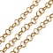304 Stainless Steel Nuggets Link Chains, Soldered, Ion Plating(IP), with Spool, Golden, 5.5x5x1mm