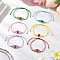 6Pcs 6 Colors Adjustable Nylon Cord Braided Beads Bracelets, Lampwork Evil Eye Bead Bracelets for Women, with Glass Seed Beads, Mixed Color, Inner Diameter: 3-3/8 inch(8.5cm), 1pc/color