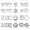 8Pcs 8 Styles 316 & 304 Stainless Steel Diffuser Locket Pendants, Photo Frame Charms for Necklaces, Mixed Shapes, Stainless Steel Color, 22.5~39.5x19~29x5.5~8mm, Hole: 1.6~2.5mm, 1pc/style