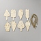 DIY Wood Hanging Pendant Decorations Kit, with Jute Cord, PapayaWhip, Ice Cream, 88~93x35~60x2mm, Hole: 3mm