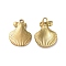 Ion Plating(IP) 304 Stainless Steel Pendants, Shell Charm, Golden, 21x15.5x3.5mm, Hole: 2mm