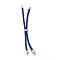 Nylon Twisted Cord Bracelet, with Brass Cord End, for Slider Bracelet Making, Medium Blue, 9 inch(22.8cm), Hole: 2.8mm, Single Chain Length: about 11.4cm