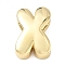 Brass Initial Beads, Real 18K Gold Plated, Long-Lasting Plated, Rack Plating, Lead Free & Cadmium Free, Letter X, 20.5x14x7mm, Hole: 8.5x4.5mm