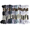 Polyester Embroidery Threads, Cross Stitch Threads, Segment Dyed, Mixed Color, 0.5~2mm, about 8.75 Yards(8m)/Skein, 18 colors, 1 skein/color, 18 skeins/set