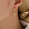 Elegant Cross Charm 201 Stainless Steel Dangle Hoop Earrings for Women, Golden