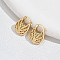 Brass Hollow Hoop Earrings for Women, Real 18K Gold Plated, 23x19mm