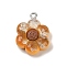 Opaque Resin Pendants, Imitate Bread, with Platinum Iron Loops, Flower Bun, 23.5x18.5x7.5mm, Hole: 2mm